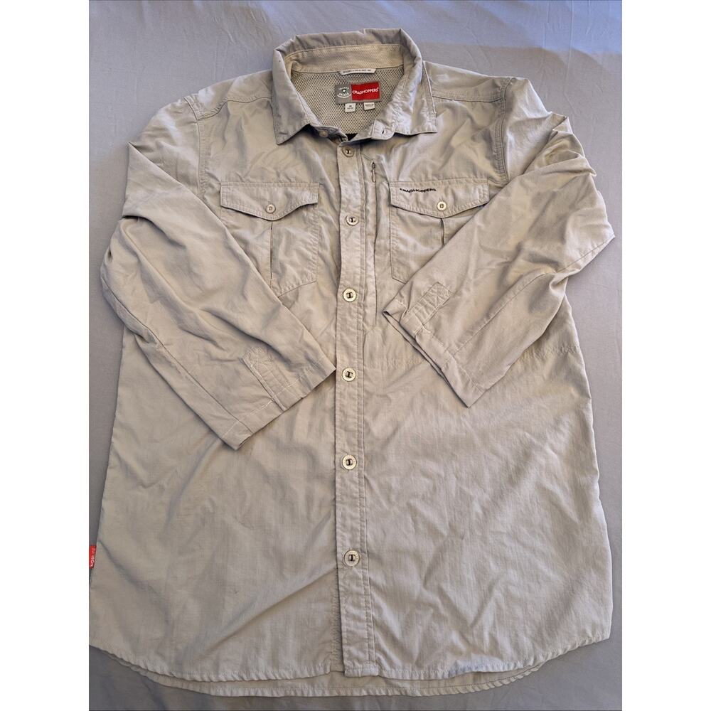 Craghoppers Shirt Men's Medium Gray Insect Shield National Geographic Outdoors